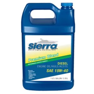 SIERRA 18-9553-3 Oil; Marine Series; SAE 15W-40; Premium Blend Diesel Oil; 1 Gallon Jug; Single; CAT ECF-2/ ECF-1/ DHD-1 Certified