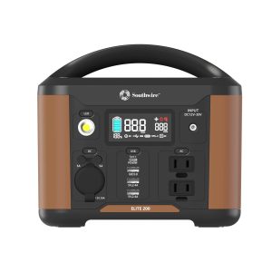 SOUTHWIRE 53250 Elite 200 Series, 222Wh Backup Lithium Battery, 120V/200W Pure Sine Wave AC Outlet, Solar Generator (Solar Panel Not Included) for Camping, Travel, RV, Outdoors and more