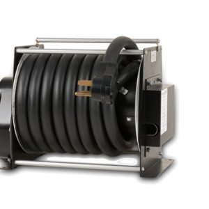SOUTHWIRE RL54331LMK 50A RV SHORELINE CORD REEL LOWPRO, Use To Store Power Cords; Electrical Operated; Left Hand Drive Motor; With 33 Foot Of 50 Amp Cord; Bolt On; With 4 Foot Pigtail