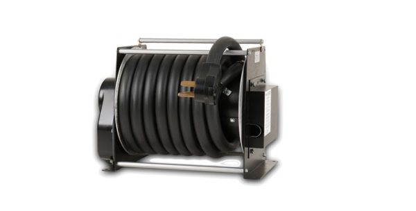 SOUTHWIRE RL54331LMK 50A RV SHORELINE CORD REEL LOWPRO, Use To Store Power Cords; Electrical Operated; Left Hand Drive Motor; With 33 Foot Of 50 Amp Cord; Bolt On; With 4 Foot Pigtail