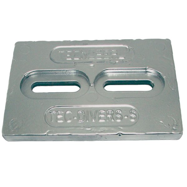 TECNOSEAL TEC-DIVERS-SAL MINI ALUMINUM PLATE ANODE 6 INCH X 4 INCH X 1/2 INCH
