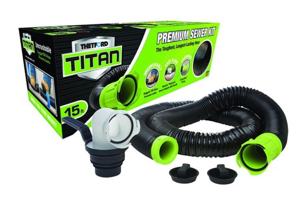 THETFORD 17858 Titan Sewer KIT 15FT Bilingual, Black