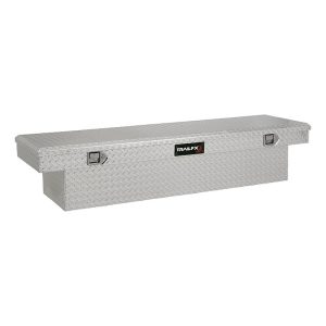 TRAILFX 110701 Tool Box; Crossover Standard; Single Lid With Struts; Diamond Tread; Bright; Polished 16 Gauge Aluminum; 19-1/4 Inch Length x 69 Inch Width x 13-1/2 Inch Height; 8.8 Cubic Foot Capacity; With Plastic Tray