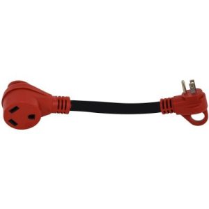 VALTERRA A101530HVP Power Cord Adapter; Mighty Cord; For Connecting RV Power Inlet To Standard Power Source; 15 Amp Male To 30 Amp Female; 15 Amp; 12 Inch Dog Bone; Non Locking; Not Waterproof; Without Lighted Ends; With Finger Grip On Male End