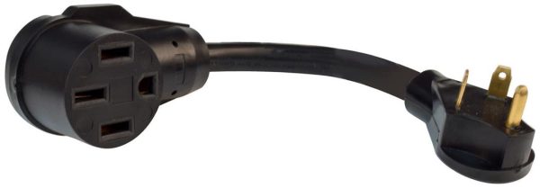 VALTERRA A103050FBK 12 in. 30A-50AF Dog Bone RV Power Cord Adapter44; Black