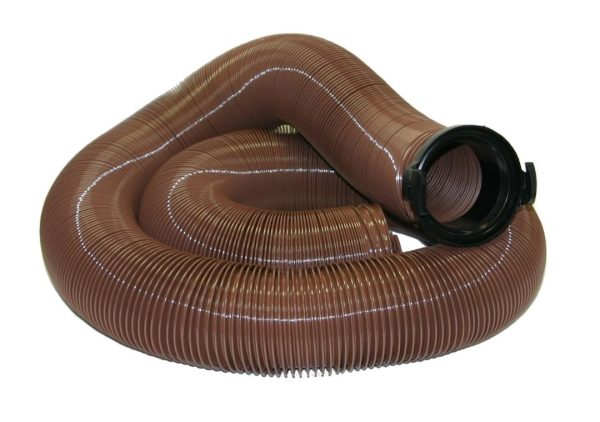 VALTERRA D040083 Sewer Hose; EZ Flush; 20 Foot Length Drain Hose; Standard Duty With T1024 Adapter; 12 Mil Vinyl Cover; Bronze; Bagged