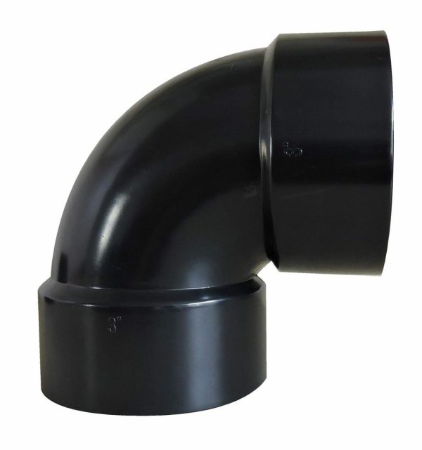 VALTERRA D502876C Sewer Waste Valve Fitting; Drain-Waste-Ventilation; 90 Degree Short Turn; 1-1/2 Inch Hub; Drain/ Waste/ Ventilation (DWV); Plastic