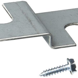 WESTLAND MK01 Clothes Washer/ Dryer Mounting Bracket; SecureFit; Used To Hook Around Front Legs And Secures To Floor To Stop Appliance Shifting; Galvanized; Steel; With Self Taping Screw