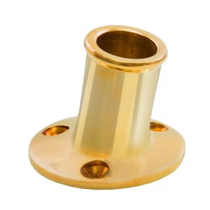 WHITECAP S-5001B TOP-MOUNTED FLAG POLE SOCKET POLISHED BRASS - 3/4 INCH ID