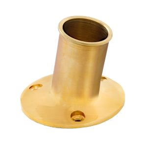 WHITECAP S-5002B TOP-MOUNTED FLAG POLE SOCKET POLISHED BRASS - 1 INCH ID