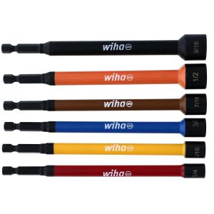 WIHA 70486 SAE Color Coded Magnetic Nut Setter Set - 6 Piece Set