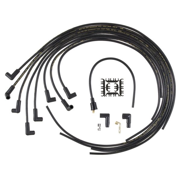 ACCEL 4041K Spark Plug Wire Set- 8mm - Black Wire with Black 90 Degree Boots