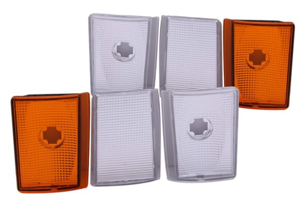 ANZO 521031 Corner Light Assembly; Crystal Clear; 4 Clear Lenses With 2 Amber Reflectors; Set Of 6