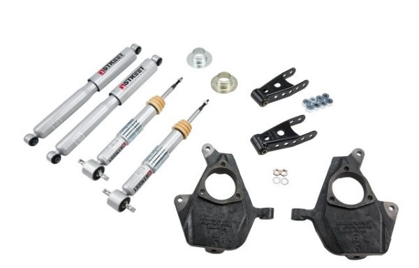 BELLTECH 639SP Lowering Kit; 2 Inch Front 2 Or 3 Inch Rear Drop; Shock Absorbers Included; With Street Performance Shock Absorbers/ Shackle Kit/ Drop Spindles