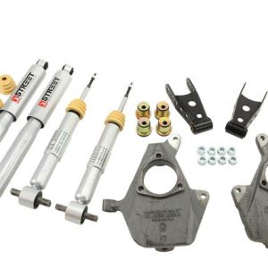 BELLTECH 984SP Lowering Kit; Street Performance; 2 Inch Front/ 2 To 3 Inch Rear Drop; Silver/ Black; With Street Performance Shock Absorbers; With Front Spindles/ Rear Leaf Spring Shackles/ Installation Hardware