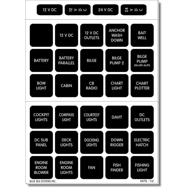 BLUE SEA 4216 SQUARE FORMAT LABEL SET - 60