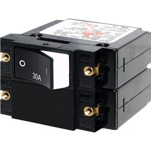 BLUE SEA 7574 Breaker, A, 2 Pole Raised-Rocker AC 30A