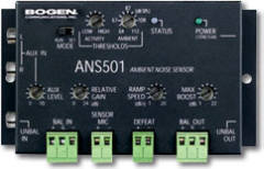 BOGEN ANS501 AMBIENT NOISE SENSOR W/ POWER SUPPLY AND MICROPHONE