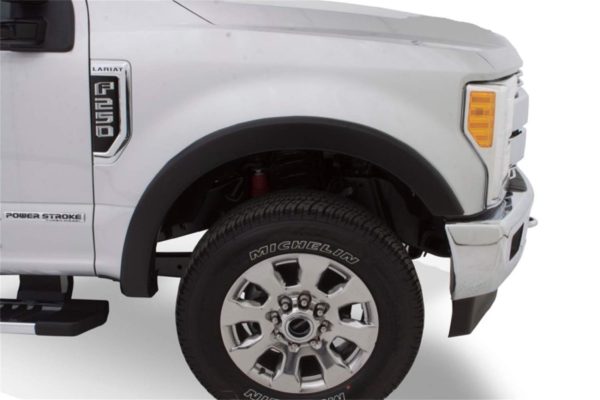 BUSHWACKER 20107-02 OE Style Factory Front Fender Flares | 2-Piece Set, Black, Smooth Finish Fits 2017-2022 Ford F-250, F-350, F-450 Super Duty
