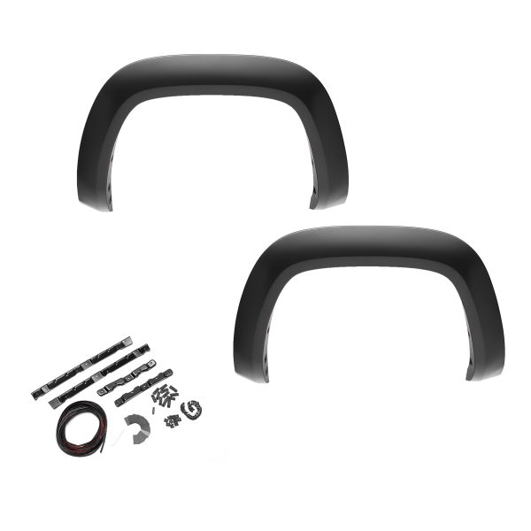 BUSHWACKER 20150-02 Extend-A-Fender Rear Fender Flares | 2-Piece Set, Black, Smooth Finish | Fits 2023-2024 Ford F-250 / F-350