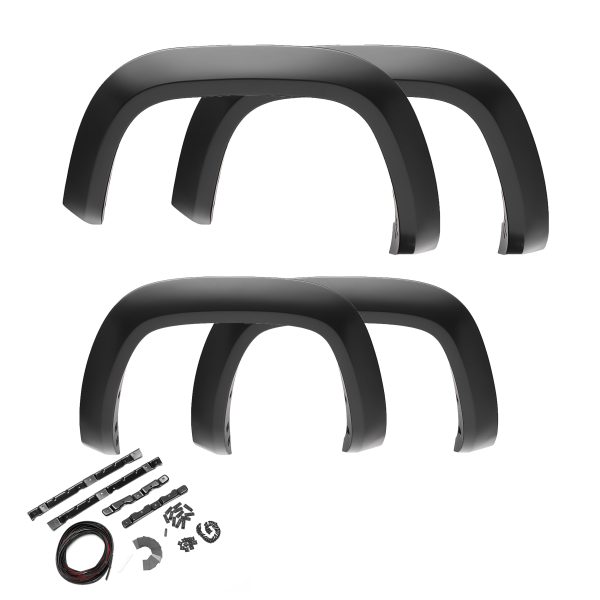 BUSHWACKER 20953-02 Extend-A-Fender Extended Front & Rear Fender Flares | 4-Piece Set, Black, Smooth Finish Fits 2019 - 2023 Ford Ranger w/ 5FT Bed