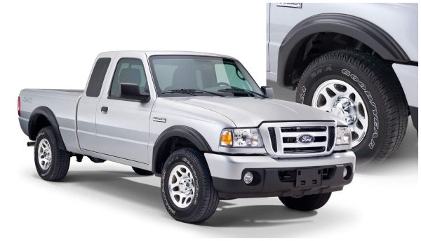 BUSHWACKER 21912-02 OE Style Factory Front & Rear Fender Flares | 4-Piece Set, Black, Smooth Finish Fits 1993-2011 Ford Ranger Styleside (Excludes FX4)