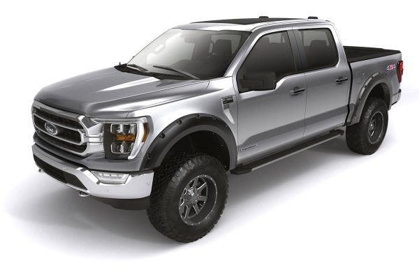 BUSHWACKER 28315-08 Forge Pocket/Rivet Style Front & Rear Fender Flares | 4-Piece Set, Black, Textured Finish Fits 2018-2020 Ford F-150