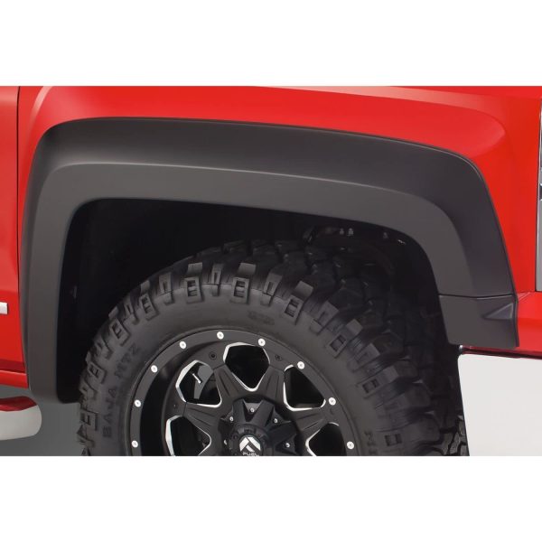 BUSHWACKER 40125-02 Extend-A-Fender Extended Front Fender Flares | 2-Piece Set, Black, Smooth Finish Fits 2019 Chevrolet Silverado 1500 LD; 14-18 Silverado 1500; 15-19 Silverado 2500 HD/3500 HD