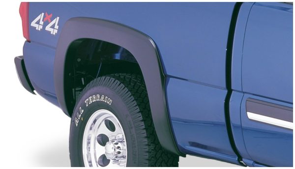 BUSHWACKER 40907-02 OE Style Factory Front & Rear Fender Flares | 4-Piece Set, Black, Smooth Finish Fits 1999-2007 Chevrolet/GMC Silverado & Sierra (Check Application Guide)