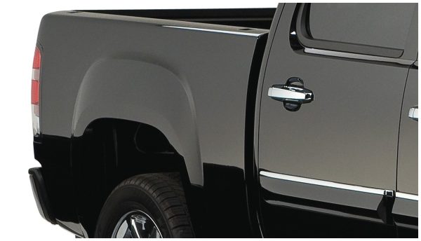 BUSHWACKER 40939-02 OE Style Factory Front & Rear Fender Flares | 4-Piece Set, Black, Smooth Finish Fits 2007-2013 GMC Sierra 1500 w/ 5.8FT Bed