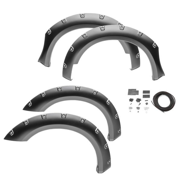 BUSHWACKER 40953-02 Boss Pocket Style Fender Flares 4pc. Set fits 2011-2014 GMC Sierra 2500HD & 3500HD (Excludes Dually)
