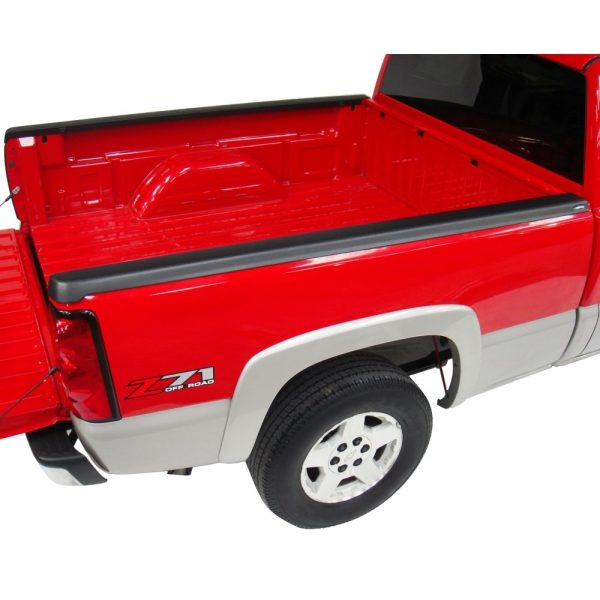 BUSHWACKER 48504 Ultimate BedRail Caps - SmoothBack w/o Stake Holes | 2-Piece Set, Black, Smooth Finish Fits 2001-2006 Chevrolet/GMC Silverado/Sierra 1500/2500HD/3500 (Excludes Flareside)