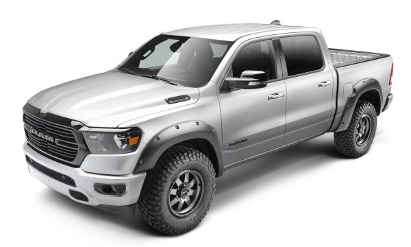 BUSHWACKER 58131-08 Forge Pocket/Rivet Style Front & Rear Fender Flares | 4-Piece Set, Black, Textured Finish Fits 2019 - 2024 Ram 1500 (Excludes Rebel & TRX Models)