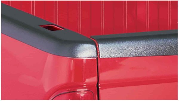BUSHWACKER 58512 Ultimate BedRail Caps - SmoothBack w/ Stake Holes | 2-Piece Set, Black, Smooth Finish Fits 2002-2008 Dodge Ram 1500; 2003-2009 Ram 2500, 3500 Fleetside w/ 6.5FT Bed