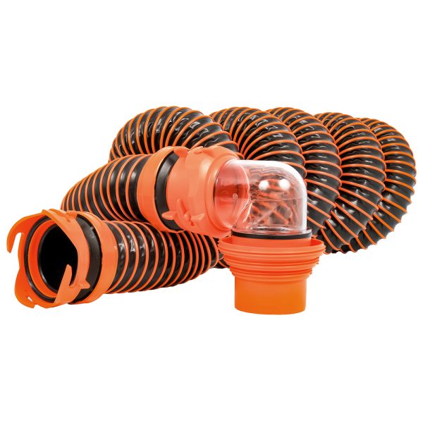 CAMCO 39861 RHINOEXTREME 15FT SEWER HOSE KIT W/SWIVEL FITTING 4 IN 1 ELBOW CAPS