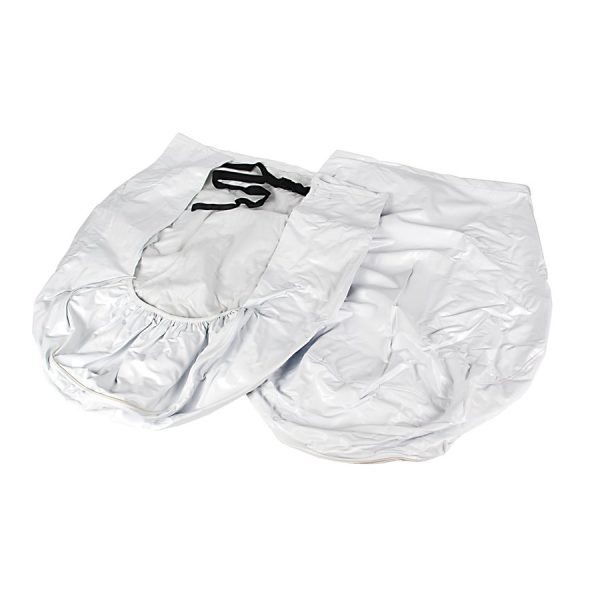 CAMCO 45326 Tire Cover; Single Tire Cover; For 40-42 Inch Tires; Slip On; Arctic White; Vinyl; Set of 2