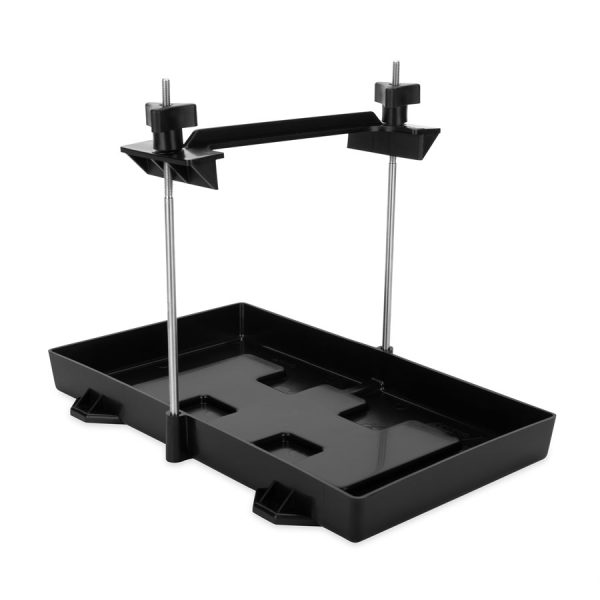 CAMCO 55404 RV Large Battery Hold-Down Tray | Holds Automotive, RV, and Marine Batteries to Stop Movement during Transportation |, black, 1 Count