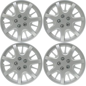 COAST TO COAST IWC18916S Set of 4 Silver 16 Inch Aftermarket Replacement Hubcaps with Metal Clip Retention System - Part Number: