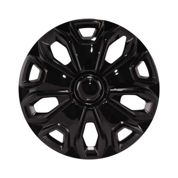 COAST TO COAST IWC51216BLK Wheel Cover; 16 Inch; 5 Split Spoke; Painted; Gloss Black; Automotive Grade ABS; Set Of 4; Fits Over And Into OEM Wheel