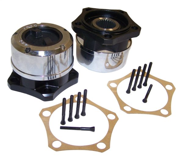 CROWN AUTO 400526 Locking Hub Set Driveline and Axles, black, silver