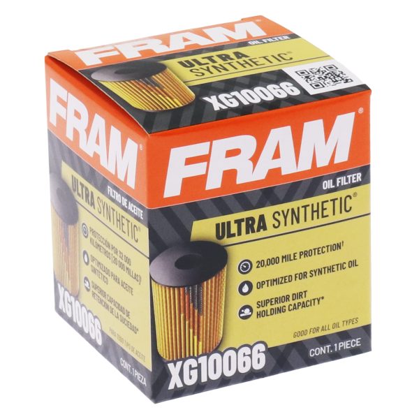 FRAM XG10066 Ultra Synthetic Automotive Replacement Oil Filter, Designed for Synthetic Oil Changes Lasting up to 20k Miles, with SureGrip