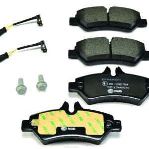 HELLA 355005351 BRAKE PAD SET DISC BRAKE, Low-Metallic; Set Of 2; With Pad Wear Sensor/ Brake Caliper Screws