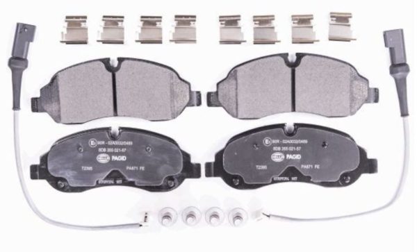 HELLA 355021571 BRAKE PAD SET DISC BRAKE, Low-Metallic; Set Of 2; With Mounting Hardware