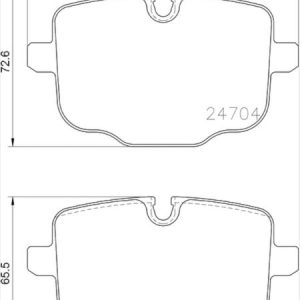 HELLA 355024921 BRAKE PAD SET DISC BRAKE, Low-Metallic; Set Of 2; With Mounting Hardware