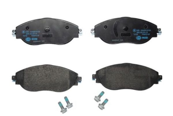 HELLA 355031751 BRAKE PAD SET DISC BRAKE, Low-Metallic; Set Of 2; With Mounting Hardware