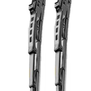 HELLA 858083111 WIPER BLADE 11 FT STANDARD PAIR, 11 Inch; Conventional Style; Steel Frame; Natural Rubber Blade; Black; Standard; Set Of 2; With Pre Attached Universal Adapter; For J-Hook Applications