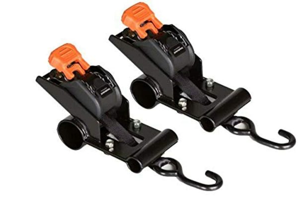 HOLMAN 31500 Tie Down Strap; Retractable Cargo Tie Down; 1 Inch Width x 6 Feet Length; With Ratchet; 466 Pound Load Capacity; 1400 Pound Break Strength; Black; Set of 2; For Holman Pro II Series Rack