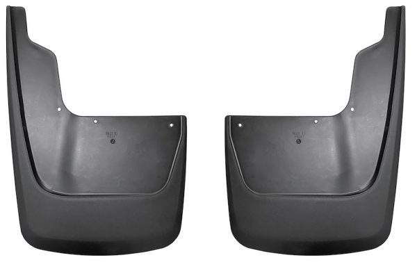 HUSKY LINERS 58281 Front Mud Guards; Direct-Fit; Set of 2; Contoured; Black; Thermoplastic; Screw On