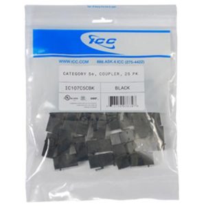 ICC IC107C5CBK Module Coupler CAT 5e 25 PK Black