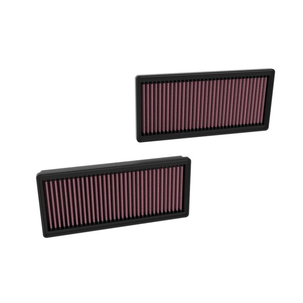 K&N FILTER 333183 Air Filter; Washable; Red; Cotton Gauze; Panel; Set Of 2
